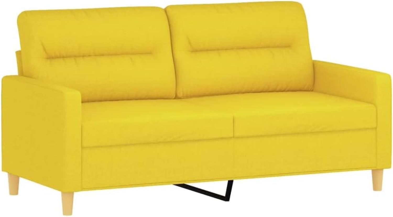 2-Sitzer-Sofa Hellgelb 140 cm Stoff Bild 1