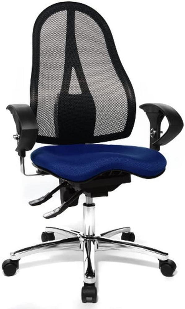 Topstar ST19UG26 Sitness 15, ergonomischer Bürostuhl, Schreibtischstuhl, inkl. höhenverstellbare Armlehnen, Bezugsstoff blau Bild 1