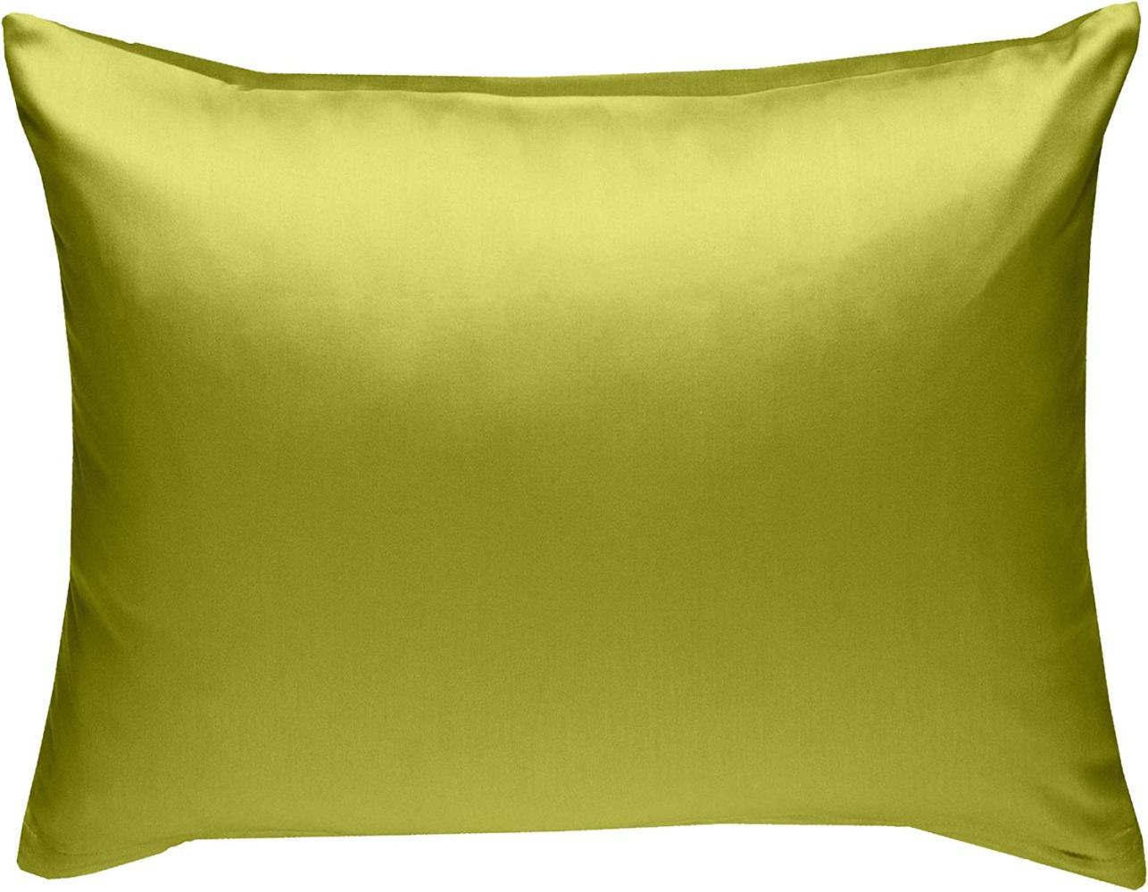 Bettwaesche-mit-Stil Mako-Satin / Baumwollsatin Bettwäsche uni / einfarbig grün Kissenbezug 70x90 cm Bild 1