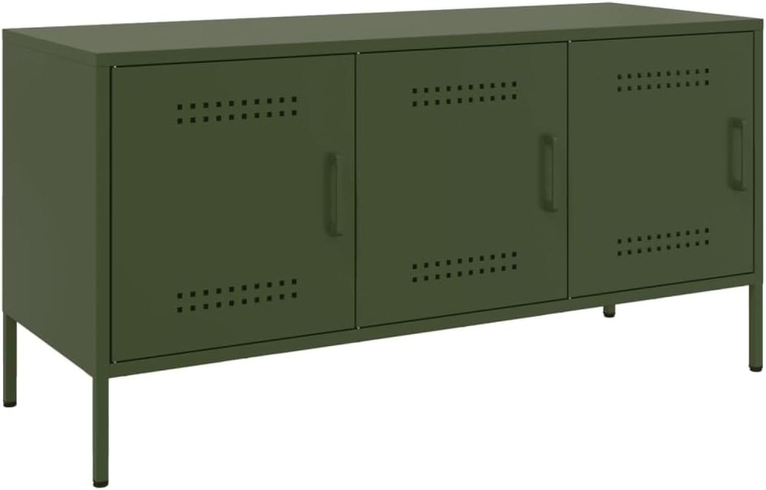 TV-Schrank Olivgrün 100,5x39x50,5 cm Stahl 842950 Bild 1