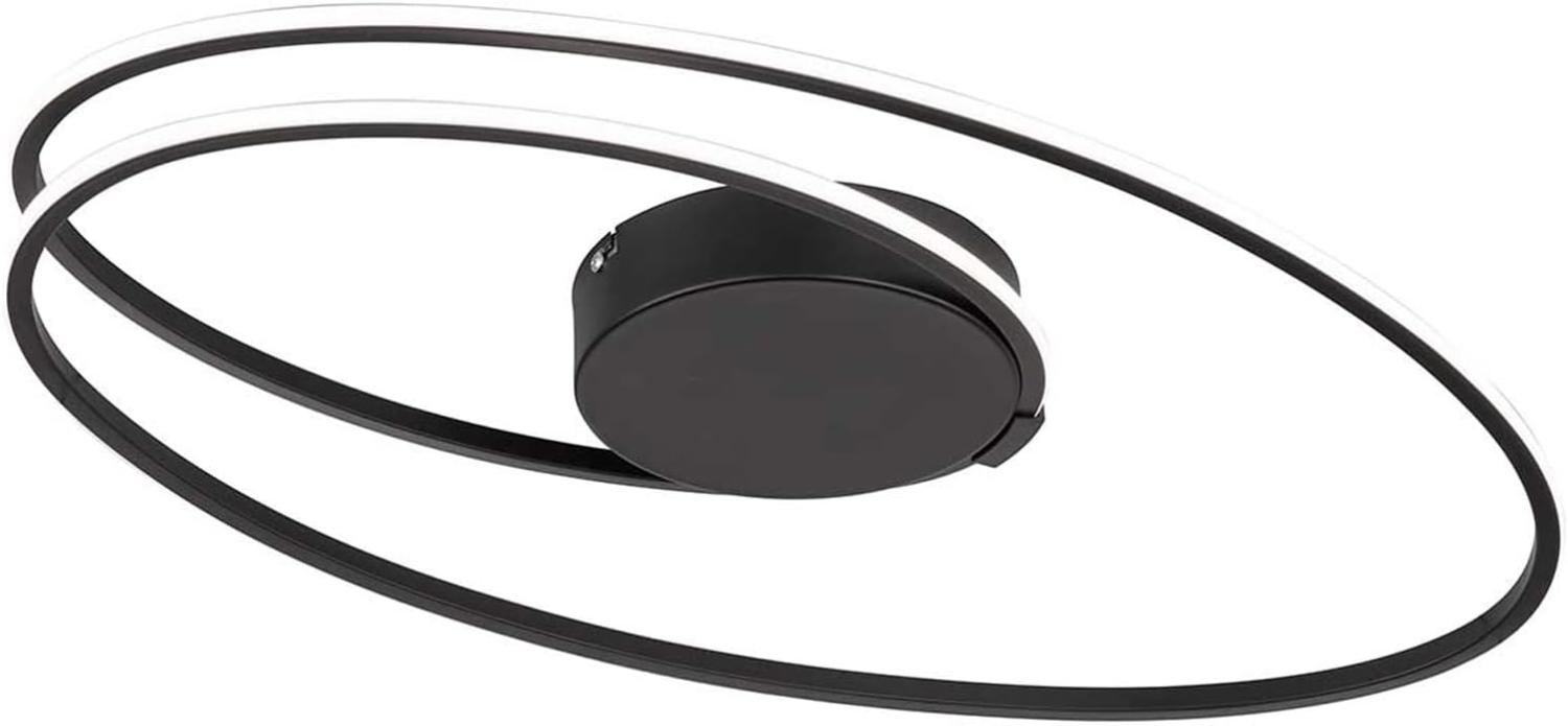 LED Deckenleuchte, schwarz, 3 Stufen Dimmer, D 61 cm, NIA Bild 1