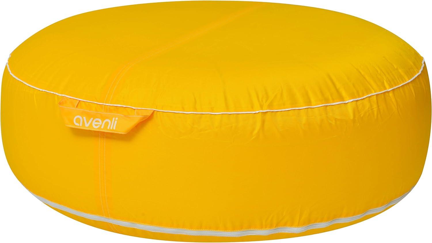 Jilong Campingstuhl Avenli Pouf Sitzkissen 98x38cm Sitzsack aufblasbar gewebeverstärkter Bezug wasserfest Outdoor gelb Bild 1