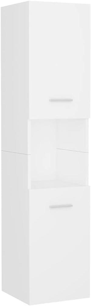 vidaXL Badezimmerschrank mit 2 Türen 5 Fächern Hochschrank Badschrank Badmöbel Schrank Badezimmermöbel Weiß 30x30x130cm Spanplatte Bild 1