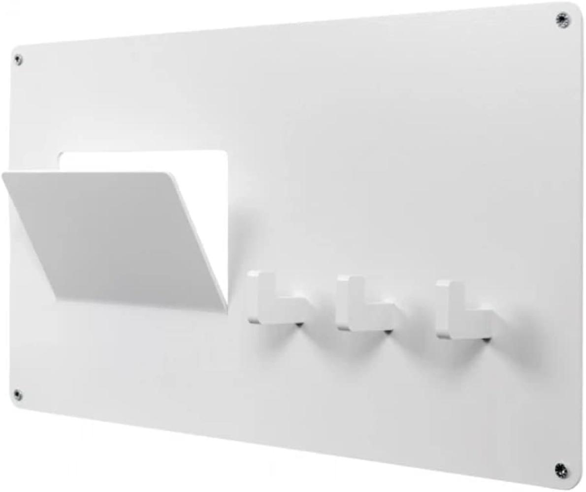 Wandgarderobe mit 3 Haken und Postablagefach Weiß, Spinder Leatherman Mail Bild 1