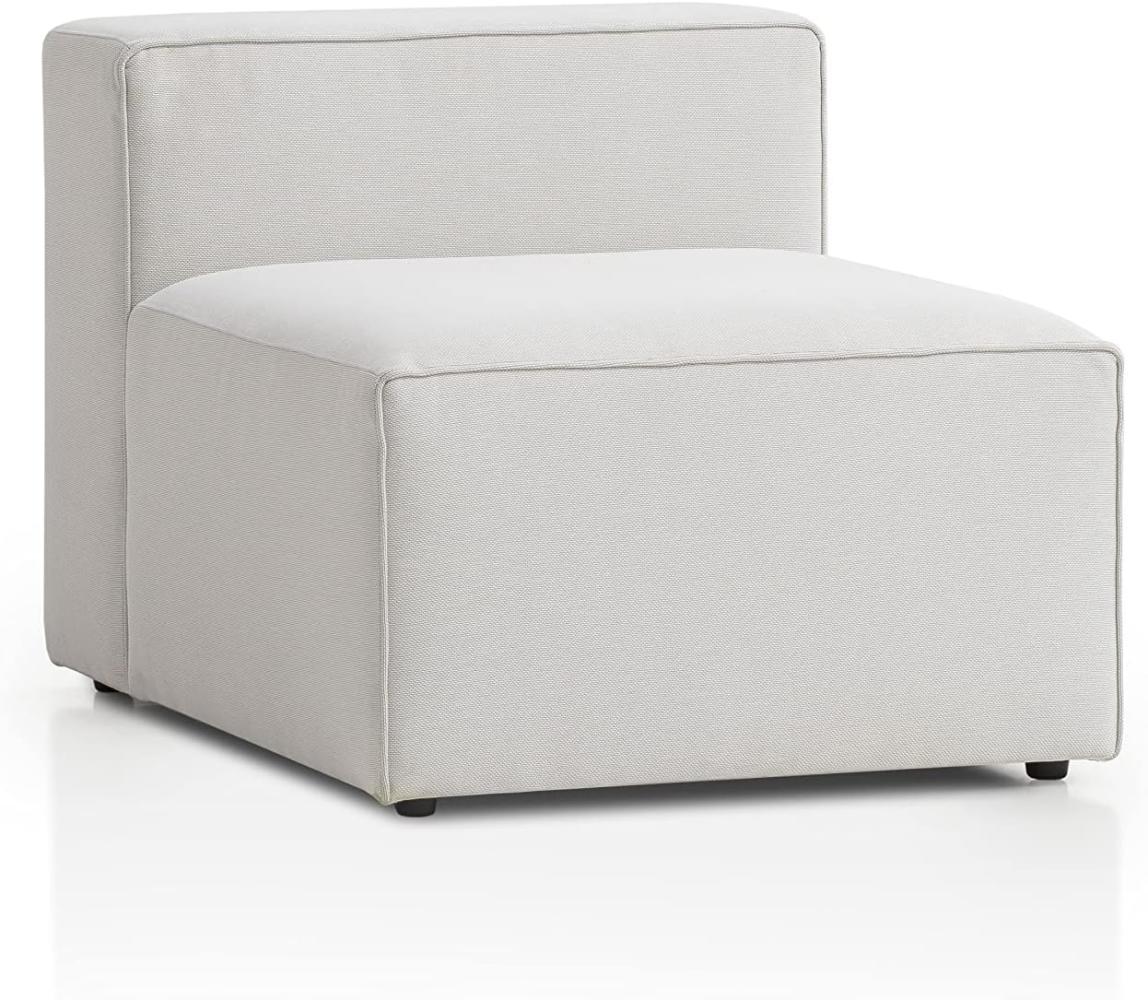 Genua Modular Sofa, individuell kombinierbare Wohnlandschaft, Sitzelement ohne Armteil - strapazierfähiges Möbelgewebe, produziert nach deutschem Qualitätsstandard, weiß Bild 1