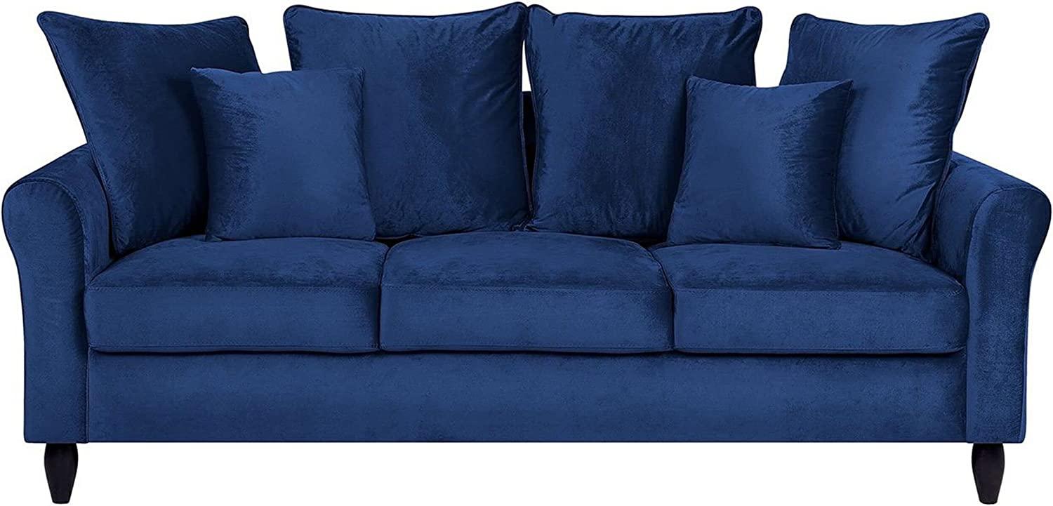 3-Sitzer Sofa Samtstoff marineblau BORNHOLM Bild 1
