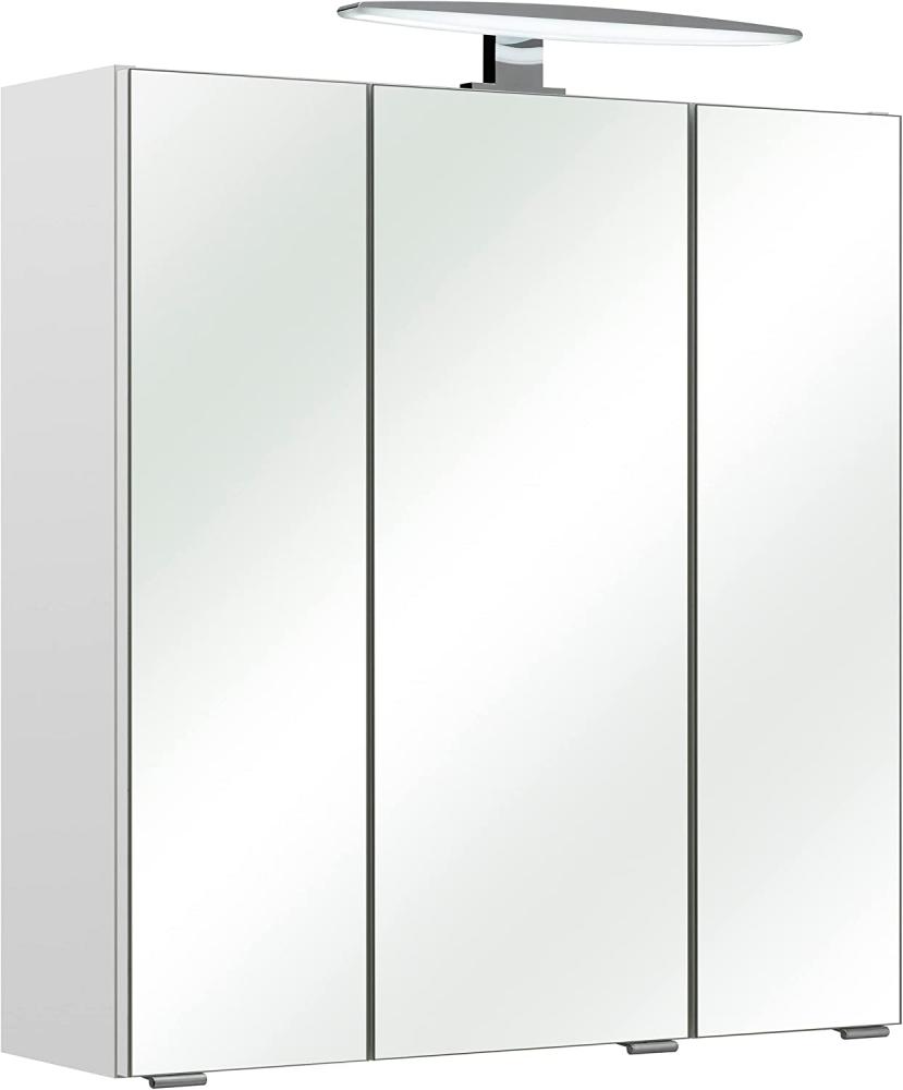 Spiegelschrank 'Mila1' mit LED-Beleuchtung, Weiß Seidenglanz Bild 1