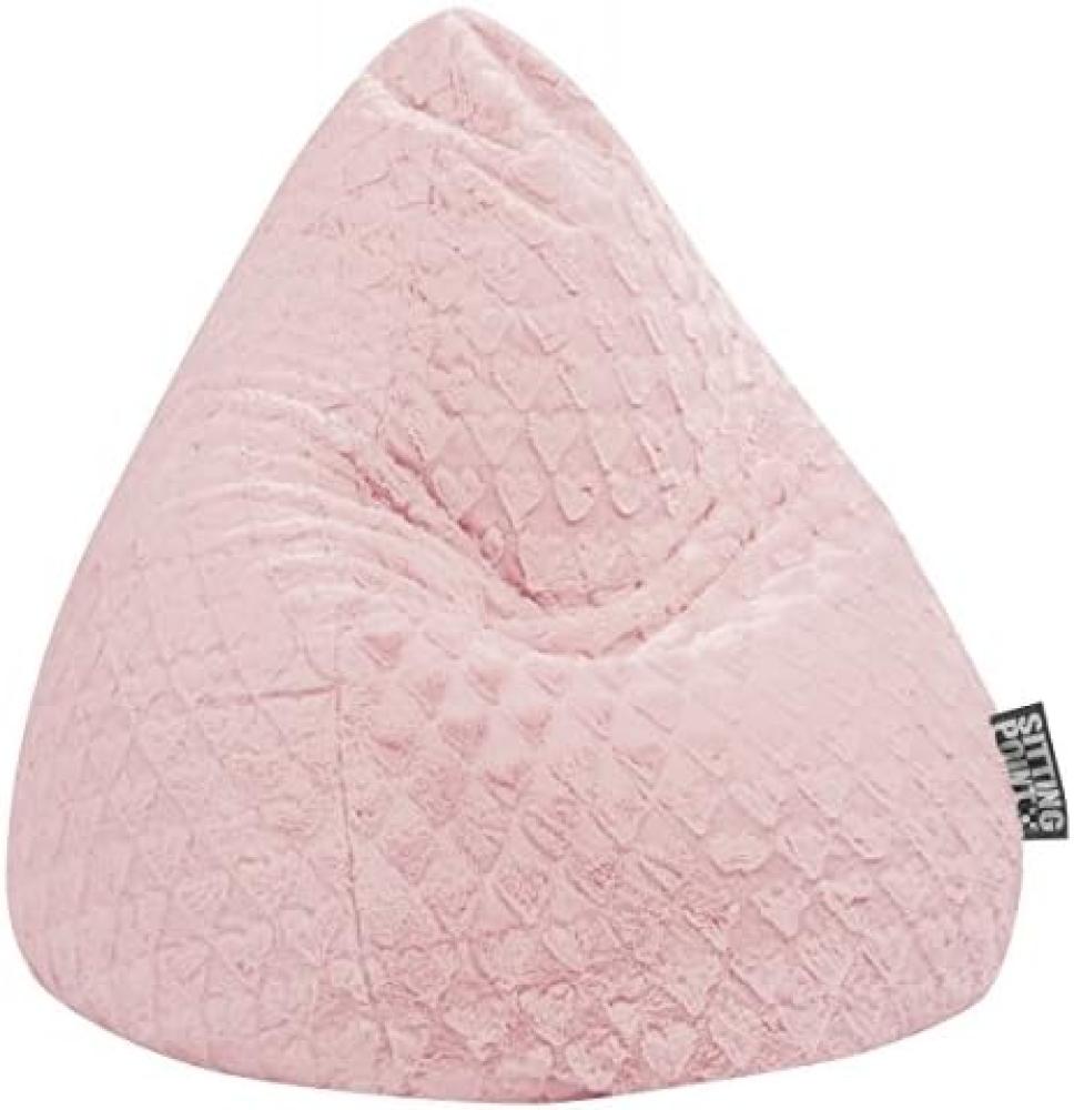 Sitting Point Sitzsack Sitzsack FLUFFY HEARTS L, Plüschsitzsack mit Herzoptik Bild 1