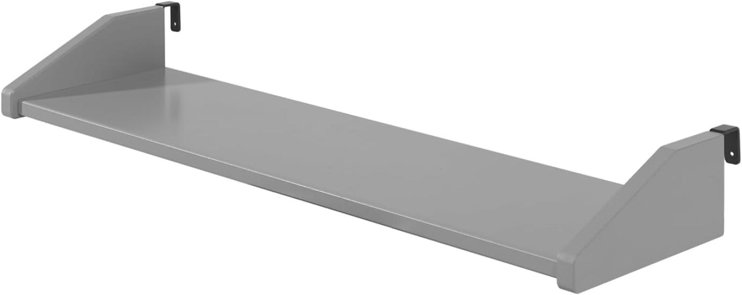 Hängeregal >PINO< in Kiefer massiv grau lackiert - 79,2x9,3x21,2 (BxHxT) Bild 1