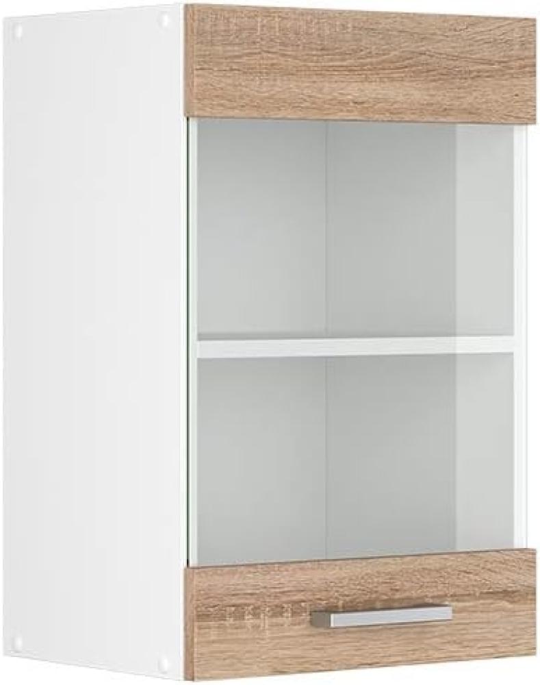 Vicco Küchenschrank R-Line Hängeschrank Unterschrank Küchenzeile Küchenunterschrank Arbeitsplatte, Möbel verfügbar in anthrazit und weiß (Sonoma ohne Arbeitsplatte, Hängeglasschrank 40 cm) Bild 1