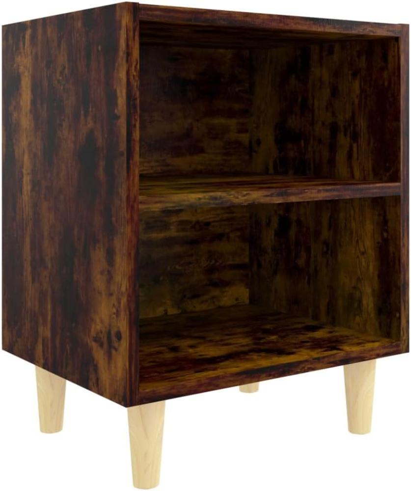 Nachttisch mit Massivholz-Beinen Räuchereiche 40x30x50 cm [813098] Bild 1