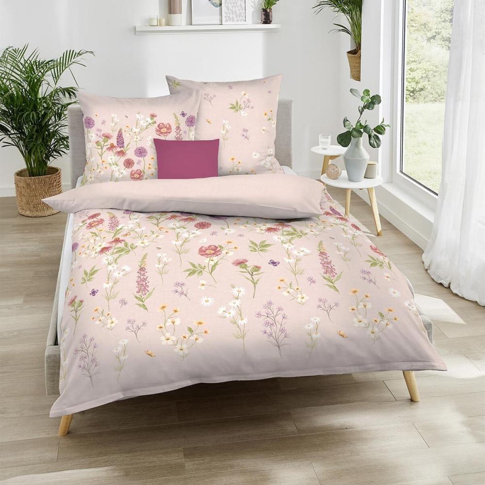 Kaeppel Biber Bettwäsche Wiesenblümchen rosa | 155x220 cm + 80x80 cm Bild 1