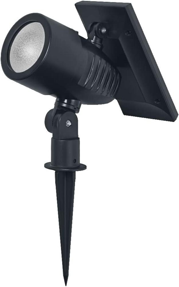 Ledvance SMART+ Outdoor Bluetooth Solar-Gartenspieß Spot, mit regulierbarem Weißlicht (3000K-6500K) + Farblicht, ohne Strom nutzbar, bis acht Stunden Brenndauer, Schutzklasse IP44, schwarz Bild 1