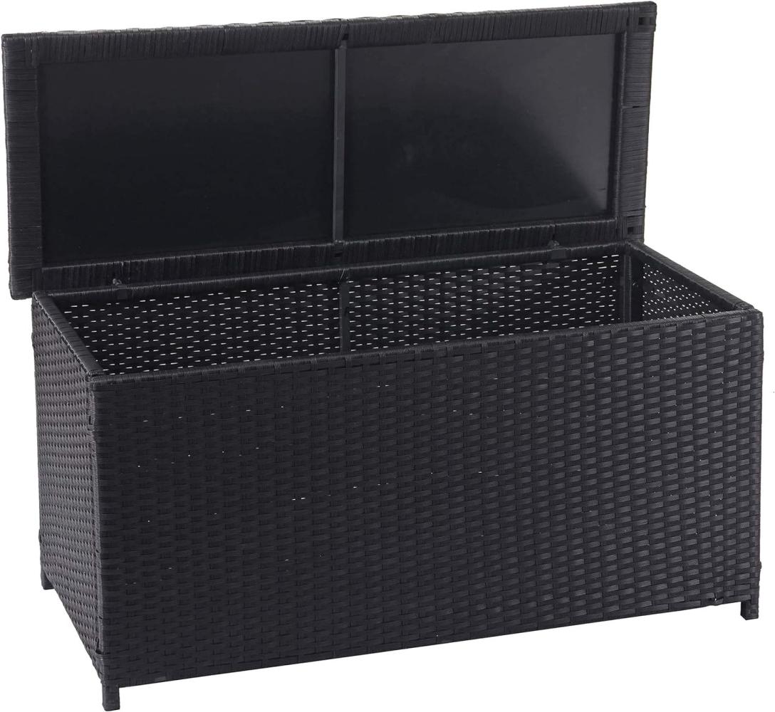 Poly-Rattan Kissenbox HWC-D88, Gartentruhe Auflagenbox Truhe ~ Basic schwarz, 63x135x52cm 320l Bild 1