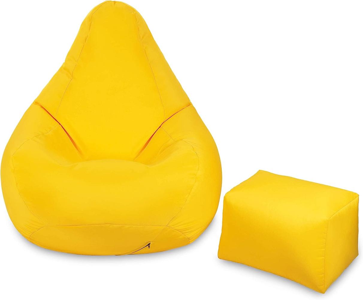 Loft 25 Gaming Sitzsack Outdoor | Gaming Sessel für den Innenbereich des Wohnzimmers im Freien | Wasserbeständig | Ergonomisches Design zur Körperunterstützung | Langlebig (Yellow, Sitzsack Set) Bild 1