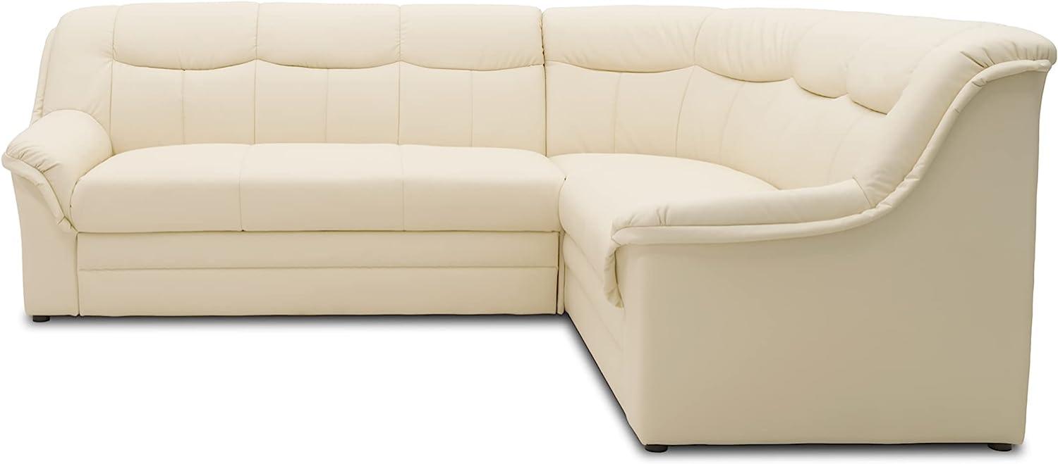 DOMO collection Berlin Ecksofa, Sofa in L-Form, Eckcouch mit Federkern, 205 x 250 x 89 cm, Polsterecke in beige (creme) Bild 1