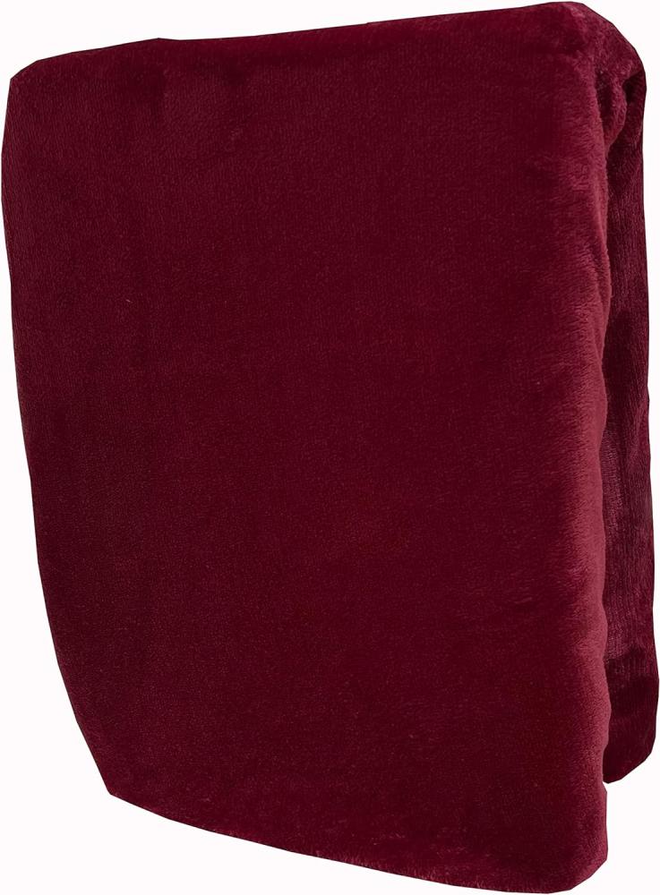 Leonado Vicenti Spannbettlaken Bordeaux 90x200-100x200 warme kuschelige Winter Premium Cashmere Touch Teddy Bettlaken Fleece Plüsch Betttuch Bild 1