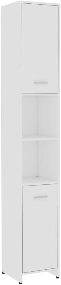 vidaXL Badezimmerschrank mit 6 Fächern 2 Türen Badschrank Badregal Badmöbel Schrank Badezimmer Regal Hochschrank Weiß 30x30x183,5cm Spanplatte Bild 1