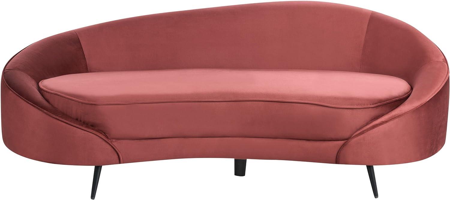 3-Sitzer Sofa Samtstoff rot schwarz SAVA Bild 1