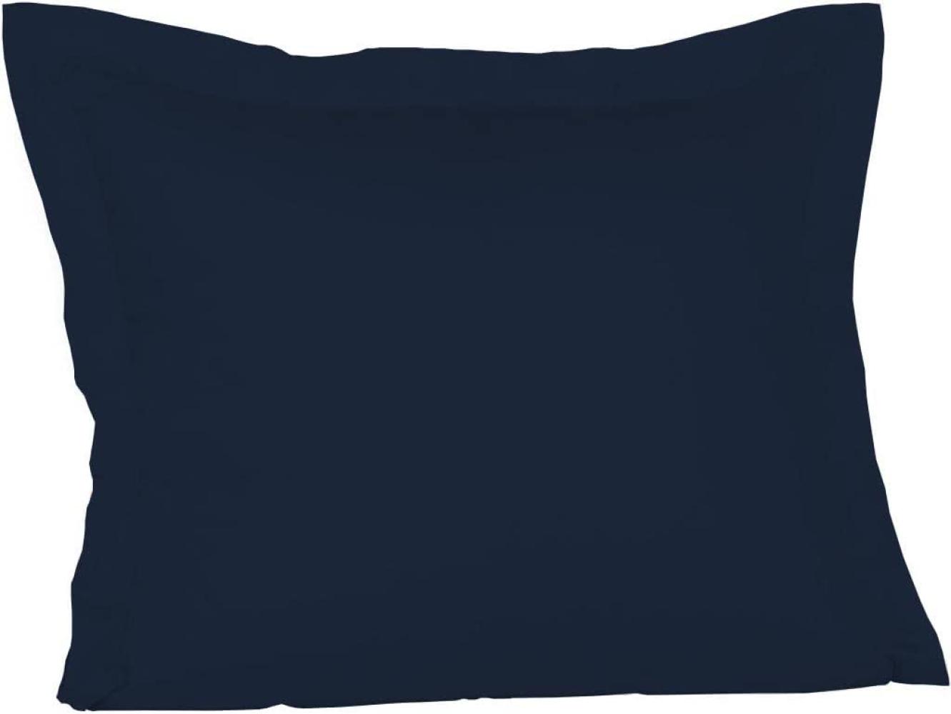 Fleuresse Mako-Satin-Kissenbezug uni colours nachtblau 6544 35 x 40 cm Bild 1
