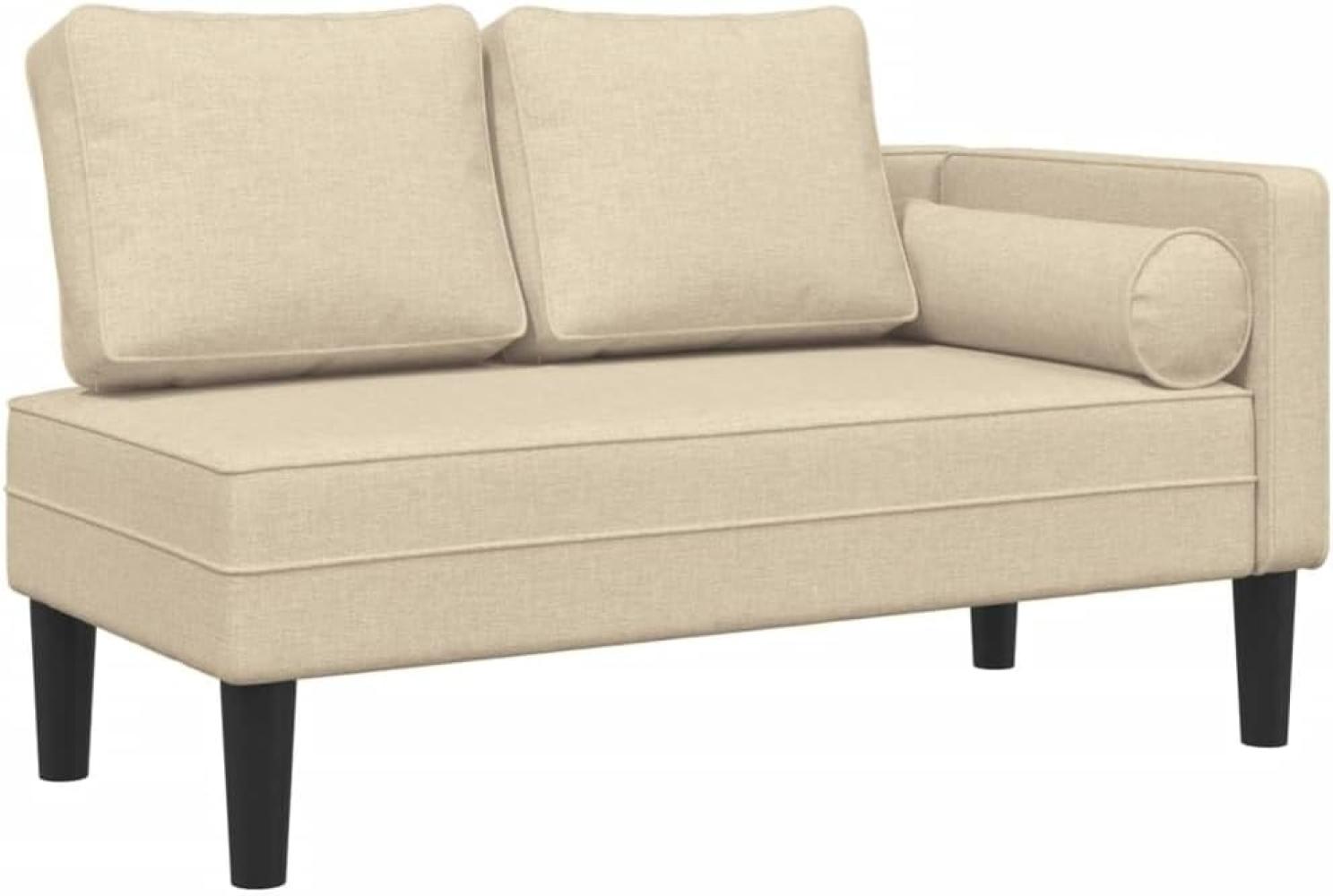 vidaXL Chaiselongue mit Kissen Creme Stoff Bild 1