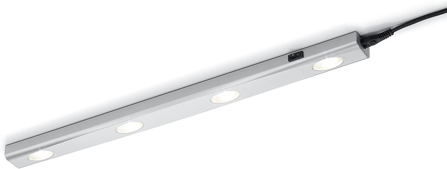 LED Unterbauleuchte ARAGON Silber flach mit Schalter, 230V Direktanschluss, 55cm Bild 1