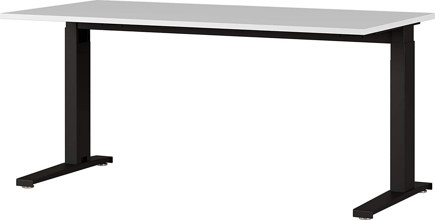 Amazon Marke - Alkove mechanisch höheneinstellbarer Schreibtisch Arlington, für ergonomisches Arbeiten, ideal für Home Office, in Lichtgrau/Schwarz, 160 x 88 x 80 cm (BxHxT) Bild 1