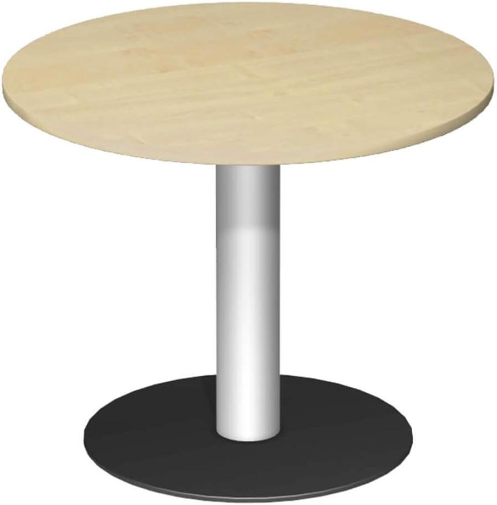 Konferenztisch Tellerfuß, Kreisform, Ø 90cm, Ahorn Bild 1