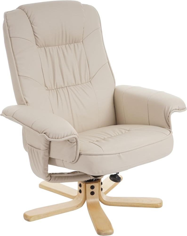 Relaxsessel Fernsehsessel Sessel ohne Hocker M56 Kunstleder ~ creme Bild 1