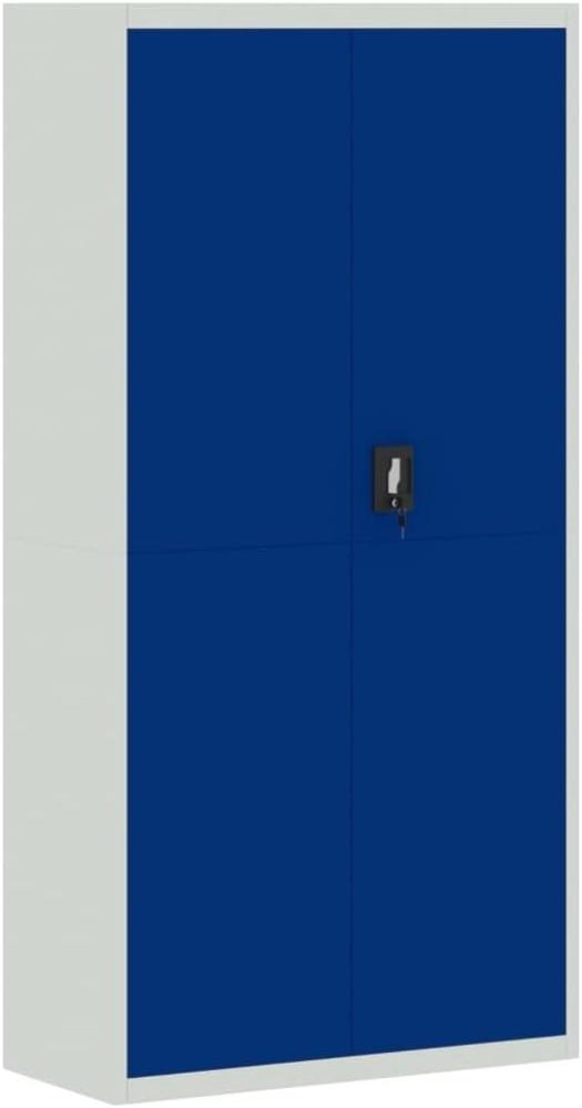 Aktenschrank Hellgrau und Blau 90x40x180 cm Stahl 339758 Bild 1