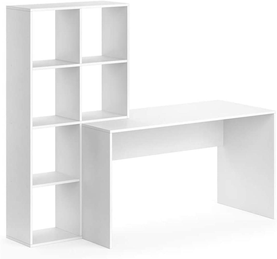 Vicco 'Mara' Schreibtisch, Weiß, mit Regal Bild 1