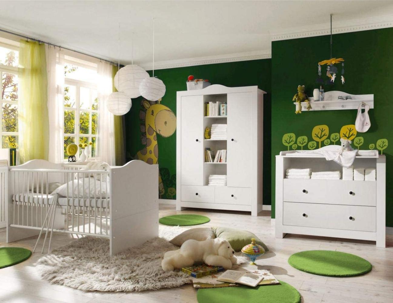 Storado 'Paris' 5-tlg. Babyzimmer-Set, weiß matt/dunkle Griffe Bild 1