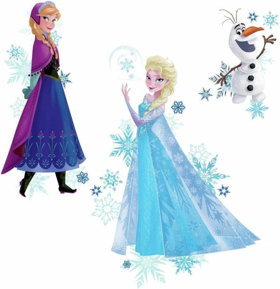 RoomMates - DISNEY Frozen Anna, Elsa & Olaf mit Schneeflocken Bild 1