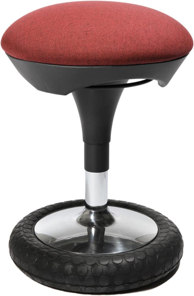 Topstar Sitness 20, ergonomischer Sitzhocker, Arbeitshocker, Bürohocker mit Schwingeffekt, Sitzhöhenverstellung, Bezug bordeaux rot Bild 1