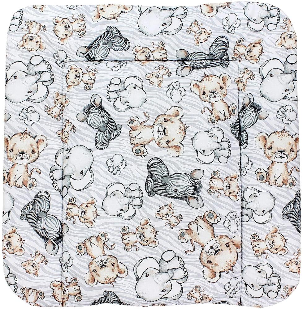TupTam Baby Wickeltischauflage mit Baumwollbezug Gemustert, Farbe: Safari, Größe: 75 x 85 cm Bild 1