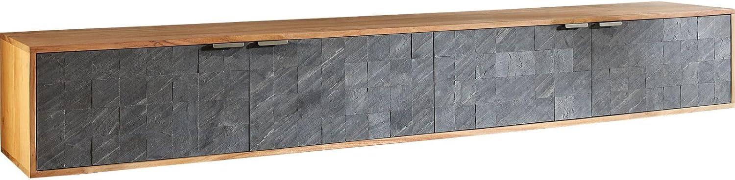 Lowboard Teele 220 cm Akazie Natur Schiefer 4 Türen schwebend Bild 1