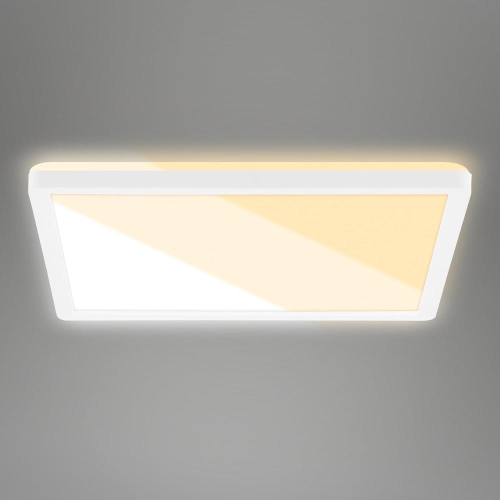 BRILONER – LED Deckenlampe für Wohnzimmer, LED Deckenleuchte flach, LED Lampe, Wohnzimmerlampe, LED Panel, Lichtfarbe einstellbar, Backlight, Weiß, 29,3 cm Bild 1