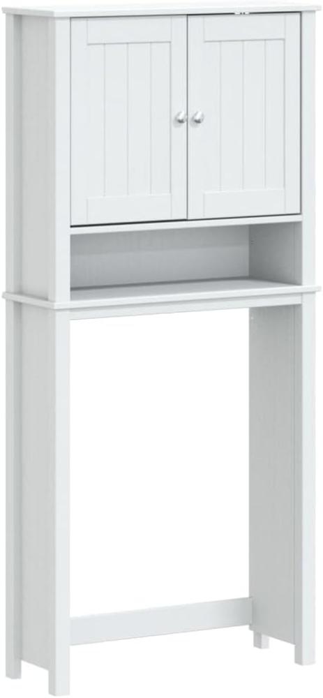 Waschmaschinenschrank BERG Weiß 76x27x164,5 cm Massivholz 358556 Bild 1