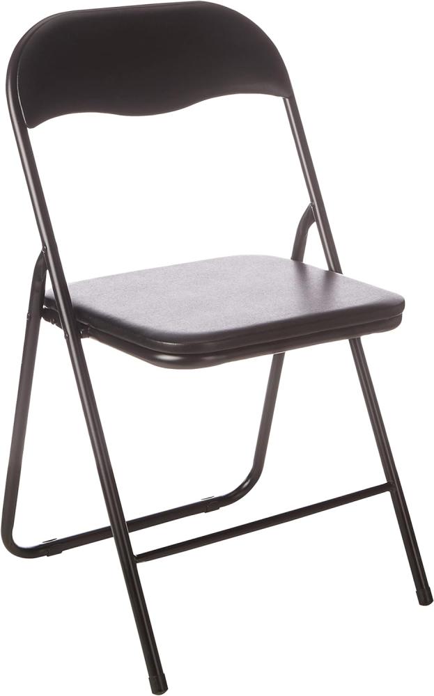 Gepolsterter Klappstuhl schwarz, faltbarer Stuhl, Campingstuhl, Terrassenmöbel Bild 1