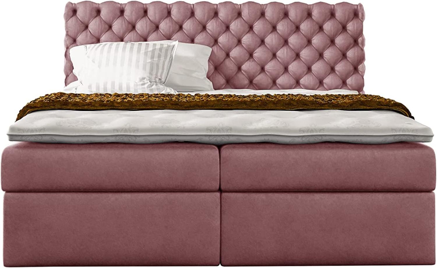 Stylefy 'Alviero' Boxspringbett Velours Jasmine Lila 160 x 200 cm Bild 1