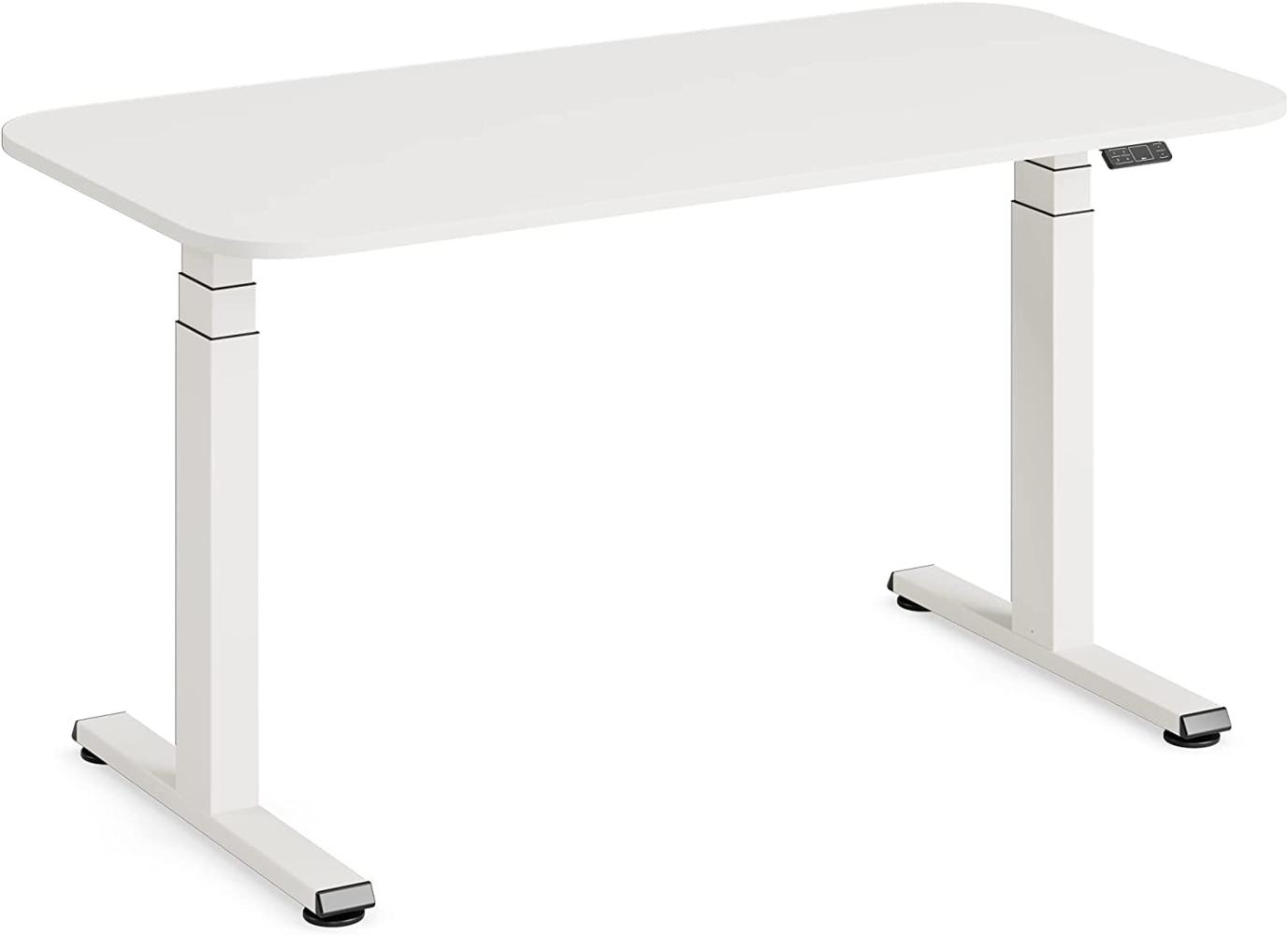 Steelcase Solo höhenverstellbarer Sitz-Steh-Schreibtisch mit Tischplatte in Snow und Gestell in Pearl Snow (140 x 70 cm) Bild 1