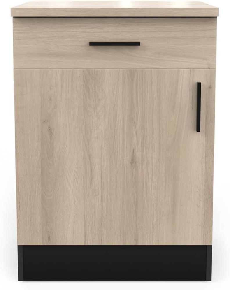 Demeyere Küchenunterschrank – 1 Tür & 1 Schublade – Origan, Kronberg/Mattschwarz, L 60 x P 60 x H 85 cm Bild 1