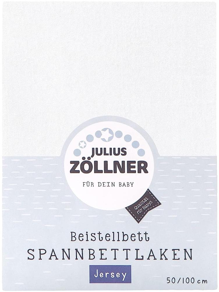 Julius Zöllner 8350013100 - Spannbetttuch Jersey für Stillbett, Größe: 50 x 100 cm, Farbe: weiß Bild 1