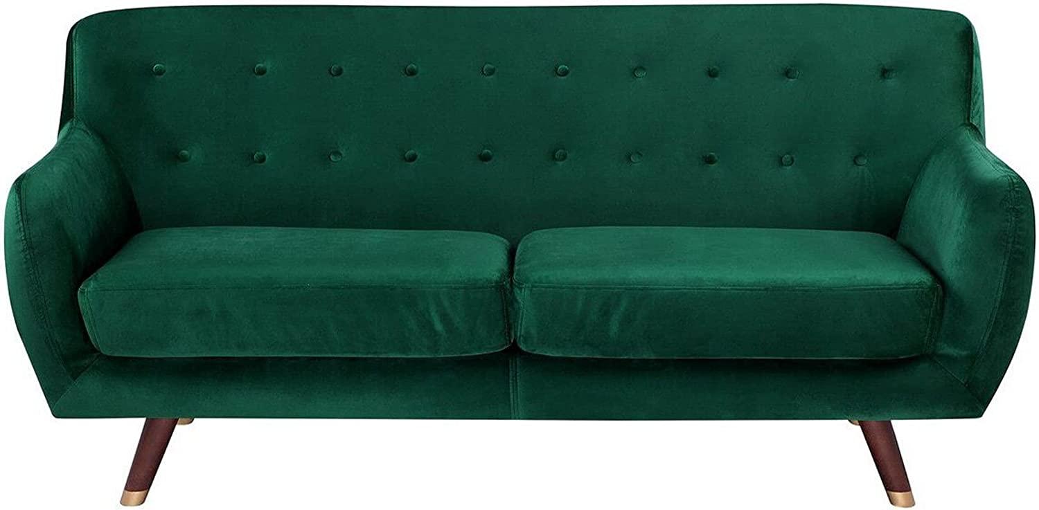 3-Sitzer Sofa Samtstoff smaragdgrün BODO Bild 1
