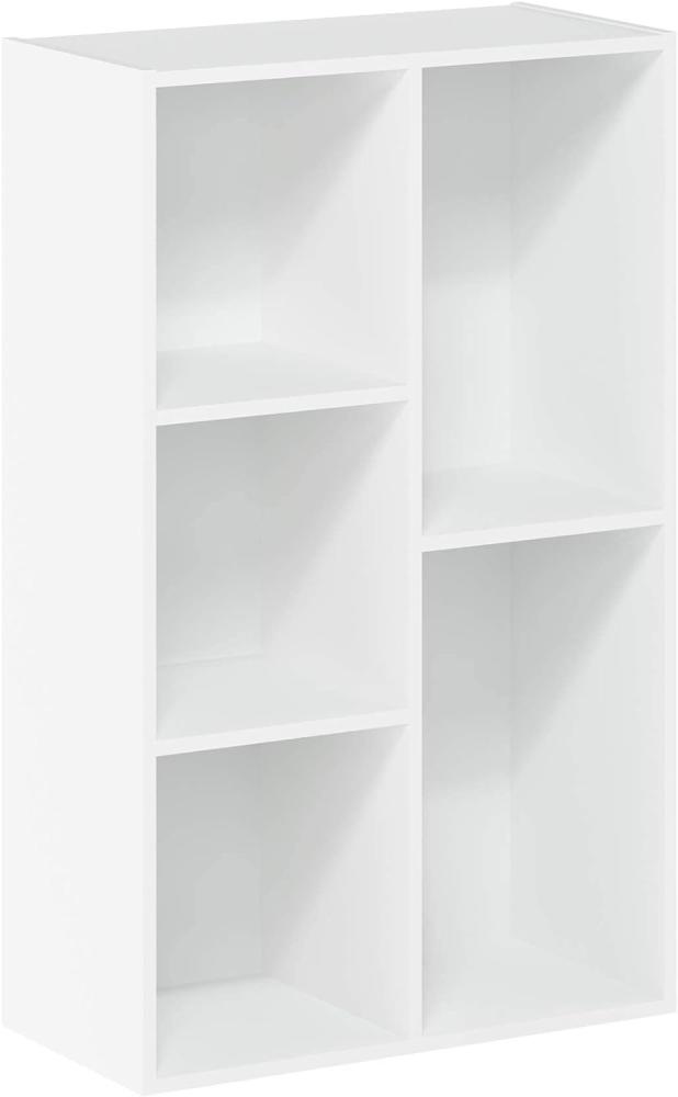 Furinno offenes Bücherregal mit 5 Fächern, Regal, Holz, Weiß, 49. 5 x 23. 98 x 80 cm Bild 1