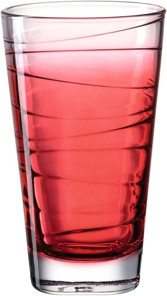 Leonardo Trinkglas Vario Struttura, Becher, Wasserglas, Kalk-Natron Glas, rot, 280 ml, 026836 Bild 1