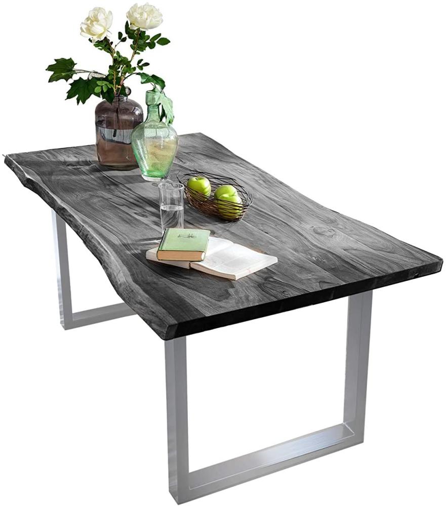 Sit Möbel Tisch: Platte antikgrau, Gestell silbern Bild 1