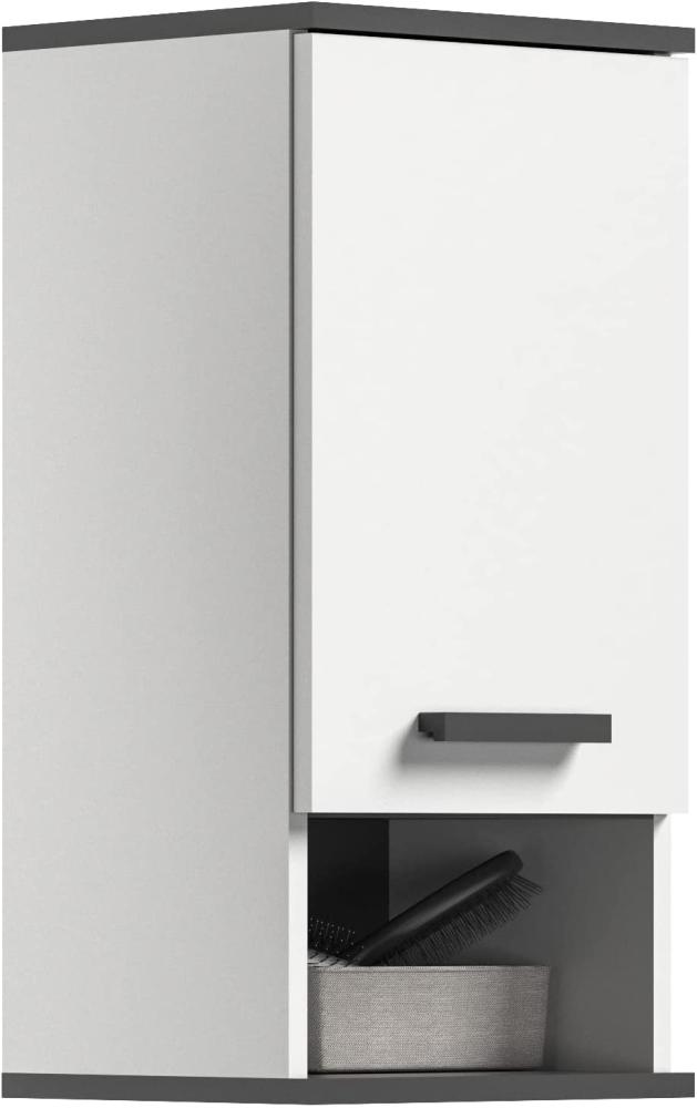 Badezimmer Hängeschrank Rocket in weiß und grau 34 x 68 cm Bild 1