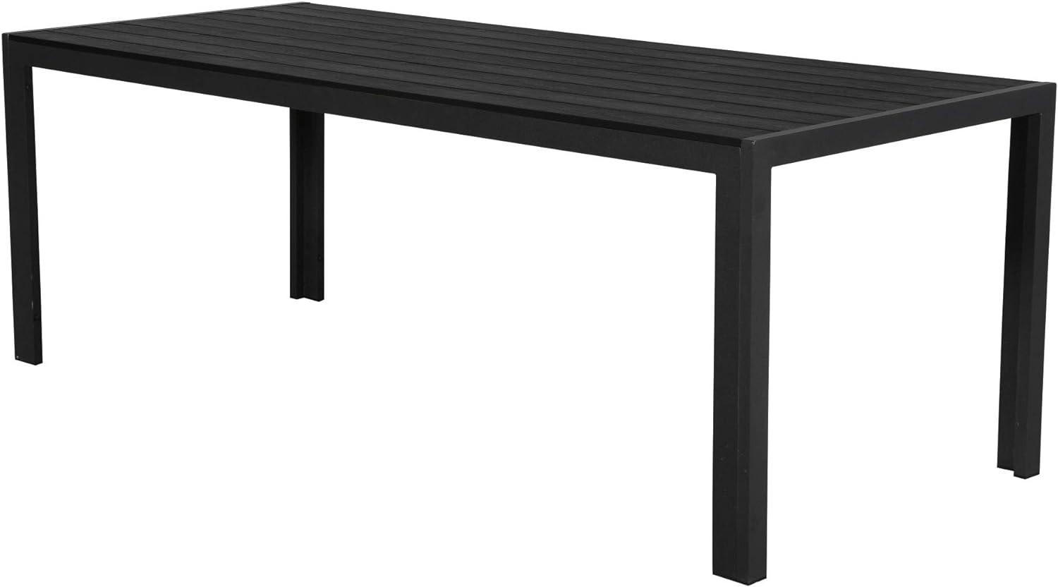 Gartentisch Fuccy 205cm Kunststoff in Holzoptik Garten Terrasse Tisch Esstisch schwarz Bild 1