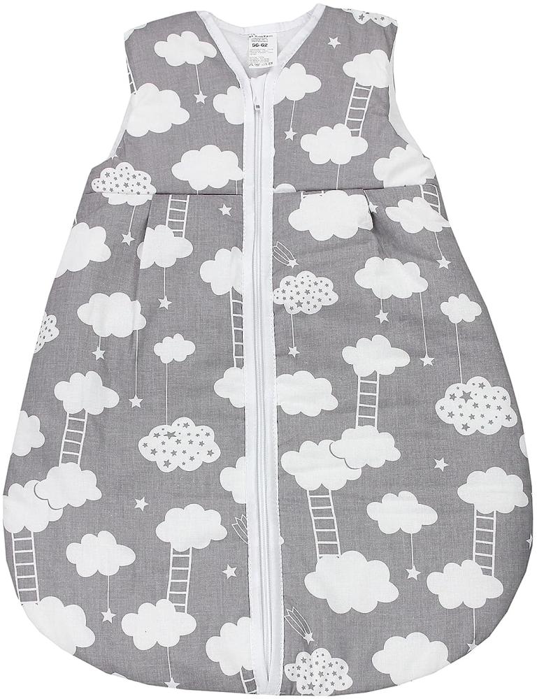 TupTam Baby Ganzjahres Schlafsack Ärmellos Wattiert, Farbe: Wolken Grau, Größe: 68-74 Bild 1